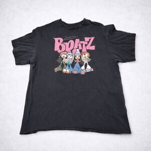 Bratz T Shirt Womens Black Y2K Large Graphic Tee Dolls Logo Retro Fashion